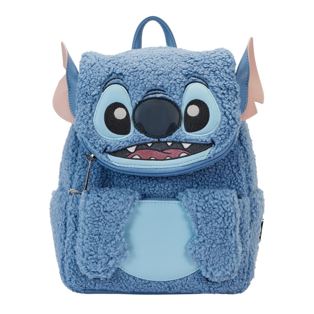 Loungefly Stitch Furry Backpack and Wallet Set - Picture 2 of 11